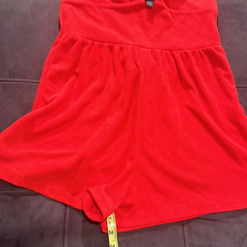 Wild Fable Bright Red Terry Cloth Halter Romper NWT - Picture 11 of 12